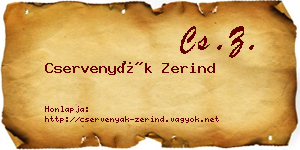 Cservenyák Zerind névjegykártya